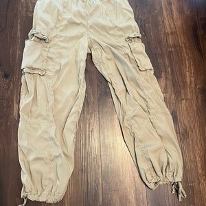 Light Khaki Cargo Jogger Pants with Drawstring Ankles- Lululemon